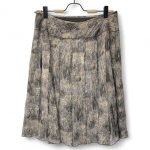 Anne Klein 100% Silk Knee-Length Skirt — Military Green, Size 8P